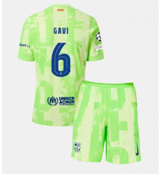 Köpa Billiga Barn FC Barcelona Tredjetröja 2024/25 Paez Gavi 6 Kortärmad (+ Korta byxor)