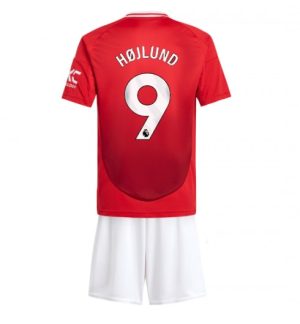 Köpa Billiga Barn Manchester United Hemmatröja 2024/25 Rasmus Hojlund 9 Kortärmad (+ Korta byxor)