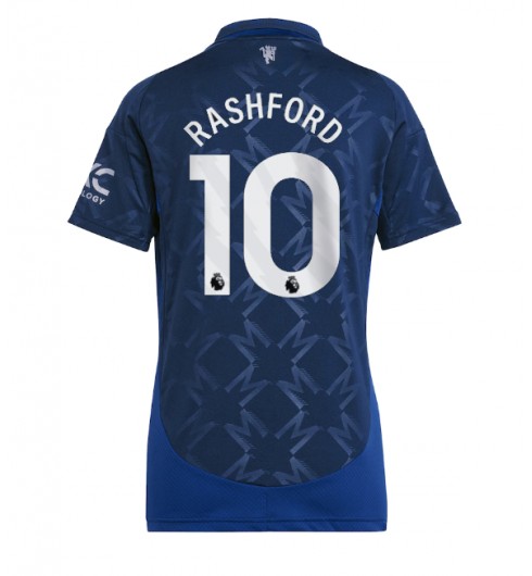 Köpa Billiga Dam Manchester United Bortatröja 2024/25 Marcus Rashford 10 Kortärmad