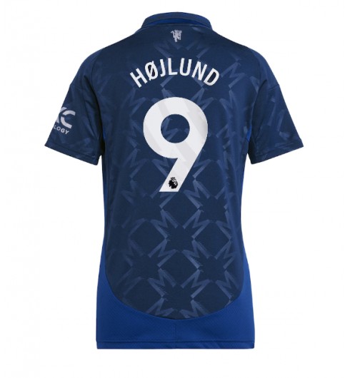 Köpa Billiga Dam Manchester United Bortatröja 2024/25 Rasmus Hojlund 9 Kortärmad