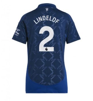 Köpa Billiga Dam Manchester United Bortatröja 2024/25 Victor Lindelof 2 Kortärmad