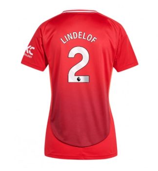 Köpa Billiga Dam Manchester United Hemmatröja 2024/25 Victor Lindelof 2 Kortärmad