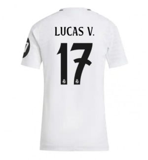 Köpa Billiga Dam Real Madrid Hemmatröja 2024/25 Lucas Vazquez #17 Kortärmad