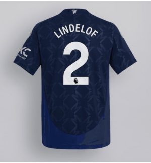Köpa Billiga Manchester United Bortatröja 2024/25 Victor Lindelof 2 Kortärmad