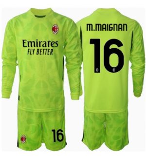 Köpa Billiga Barn AC Milan Målvakt Tredjetröja 2024/25 Mike Maignan 16 Långärmad (+ Korta byxor)