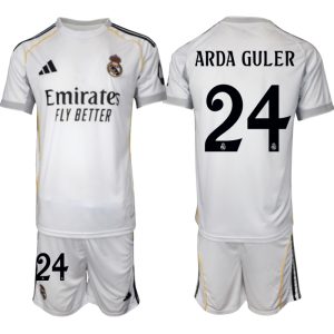 Köp Herr Real Madrid Hemmatröja 2025/26 Arda Guler #24 Fotbollsmatchställ (kortärmad tröja + shorts)