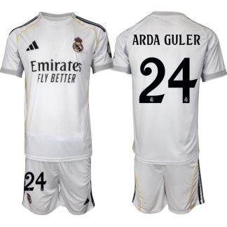 Köp Herr Real Madrid Hemmatröja 2025/26 Arda Guler #24 Fotbollsmatchställ (kortärmad tröja + shorts)