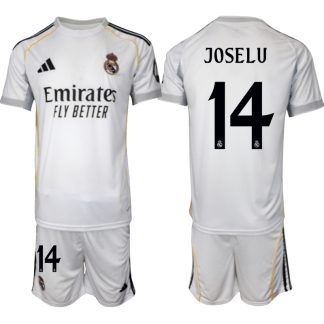 Köp Herr Real Madrid Hemmatröja 2025/26 Joselu #14 Fotbollsmatchställ (kortärmad tröja + shorts)