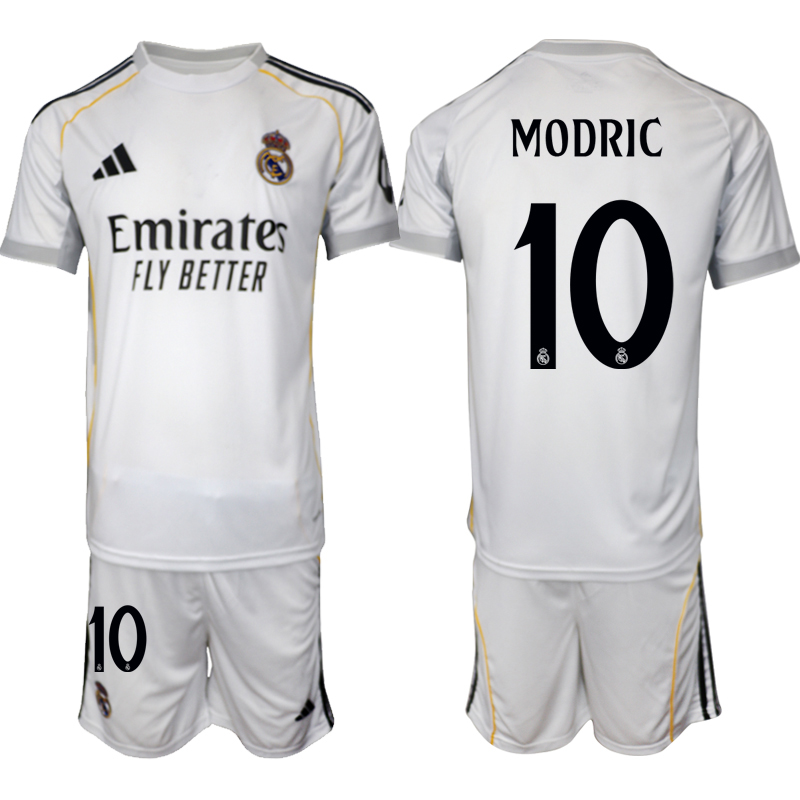 Köp Herr Real Madrid Hemmatröja 2025/26 Luka Modric #10 Fotbollsmatchställ (kortärmad tröja + shorts) 1 Köp Herr Real Madrid Hemmatröja 2025/26 Luka Modric #10 Fotbollsmatchställ (kortärmad tröja + shorts)
