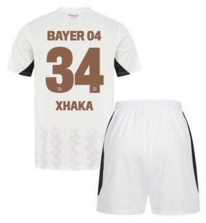 Köpa Billiga Barn Bayer 04 Leverkusen Bortatröja 2024/25 Granit Xhaka 34 Kortärmad (+ Korta byxor)