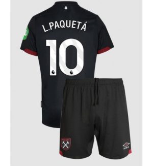 Köpa Billiga Barn West Ham United Bortatröja 2024/25 Lucas Paquetá 10 Kortärmad (+ Korta byxor)