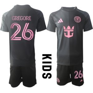 Köpa Fotbollströjor För Barn Inter Miami CF Bortatröja 2025/26 Gregore 26 Fotbollssats Kortärmad (+ Shorts)