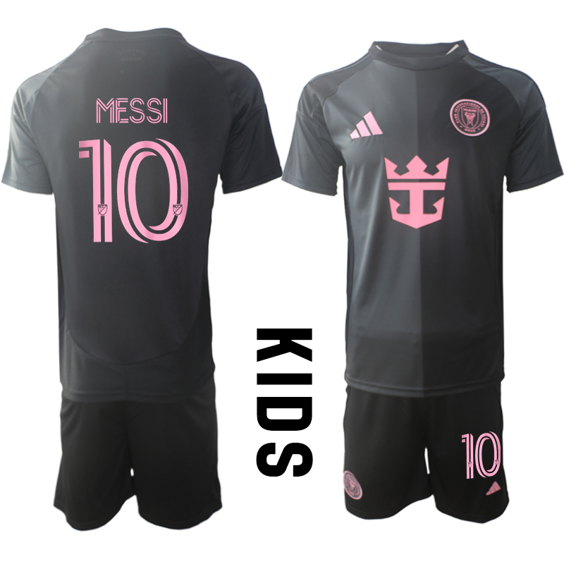 Köpa Fotbollströjor För Barn Inter Miami CF Bortatröja 2025/26 Lionel Messi 10 Fotbollssats Kortärmad (+ Shorts)