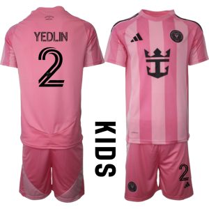 Köpa Fotbollströjor För Barn Inter Miami CF Hemmatröja 2025/26 DeAndre Yedlin 2 Fotbollssats Kortärmad (+ Shorts)