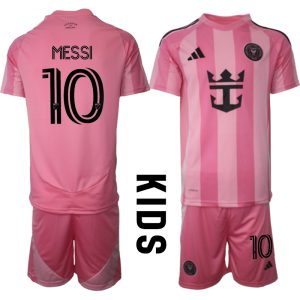Köpa Fotbollströjor För Barn Inter Miami CF Hemmatröja 2025/26 Lionel Messi 10 Fotbollssats Kortärmad (+ Shorts)
