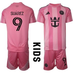 Köpa Fotbollströjor För Barn Inter Miami CF Hemmatröja 2025/26 Luis Suárez 9 Fotbollssats Kortärmad (+ Shorts)