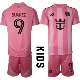 Köpa Fotbollströjor För Barn Inter Miami CF Hemmatröja 2025/26 Luis Suárez 9 Fotbollssats Kortärmad (+ Shorts)
