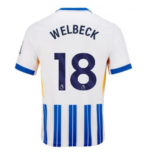 Köpa Fotbollströjor För Herr Brighton & Hove Albion FC Hemmatröja 2024/25 Danny Welbeck 18 Kortärmad