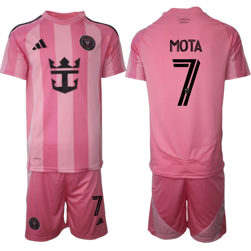 Köpa Fotbollströjor För Herr Inter Miami CF Hemmatröja 2025/26 Jean Mota 7 Kortärmad (+ Korta byxor)