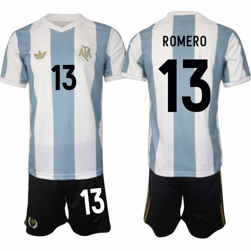 Köp Argentina Specialutgåva 50-årsjubileum fotbollsset Cristian Romero 13 Kortärmad (+ Korta byxor)