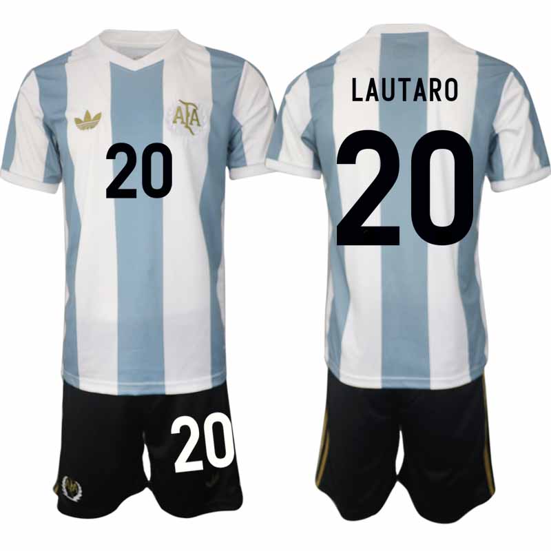 Köp Argentina Specialutgåva 50-årsjubileum fotbollsset Lautaro Martinez 20 Kortärmad (+ Korta byxor)