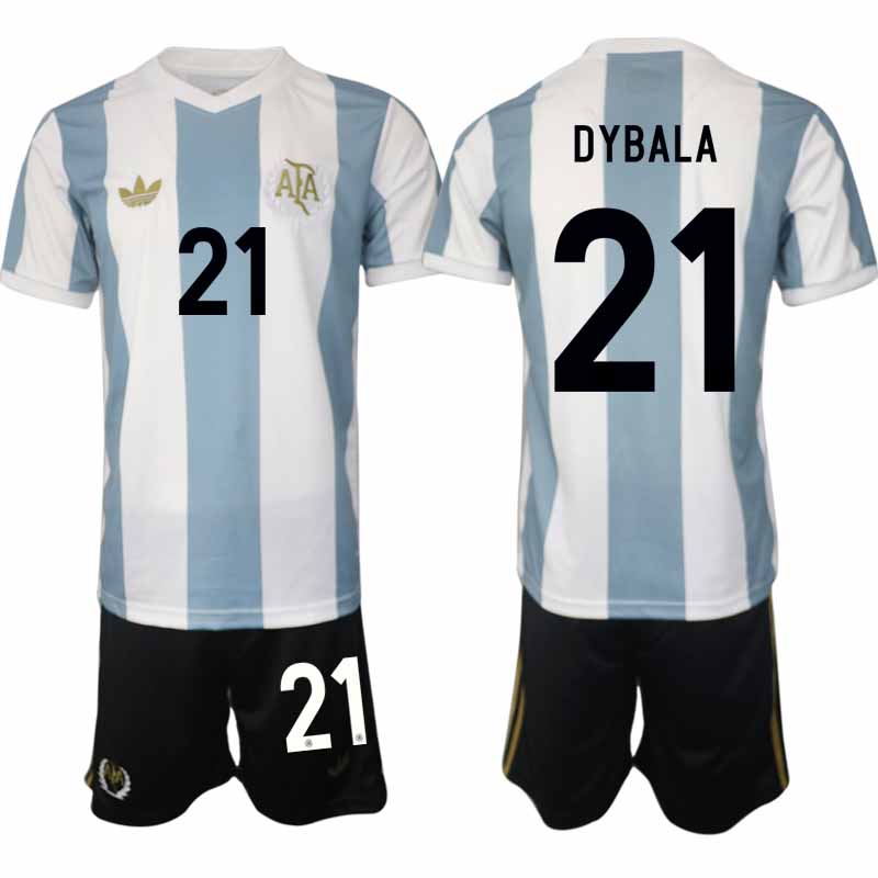 Köp Argentina Specialutgåva 50-årsjubileum fotbollsset Paulo Dybala #21 Kortärmad (+ Korta byxor)