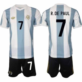 Köp Argentina Specialutgåva 50-årsjubileum fotbollsset Rodrigo de Paul #7 Kortärmad (+ Korta byxor)