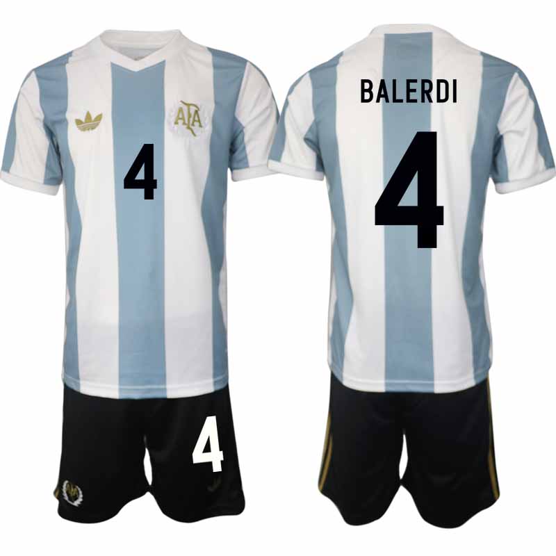 Köp Argentinas landslag 50-årsjubileums specialutgåva fotbollsset Leonardo Balerdi 4 Kortärmad (+ Korta byxor)