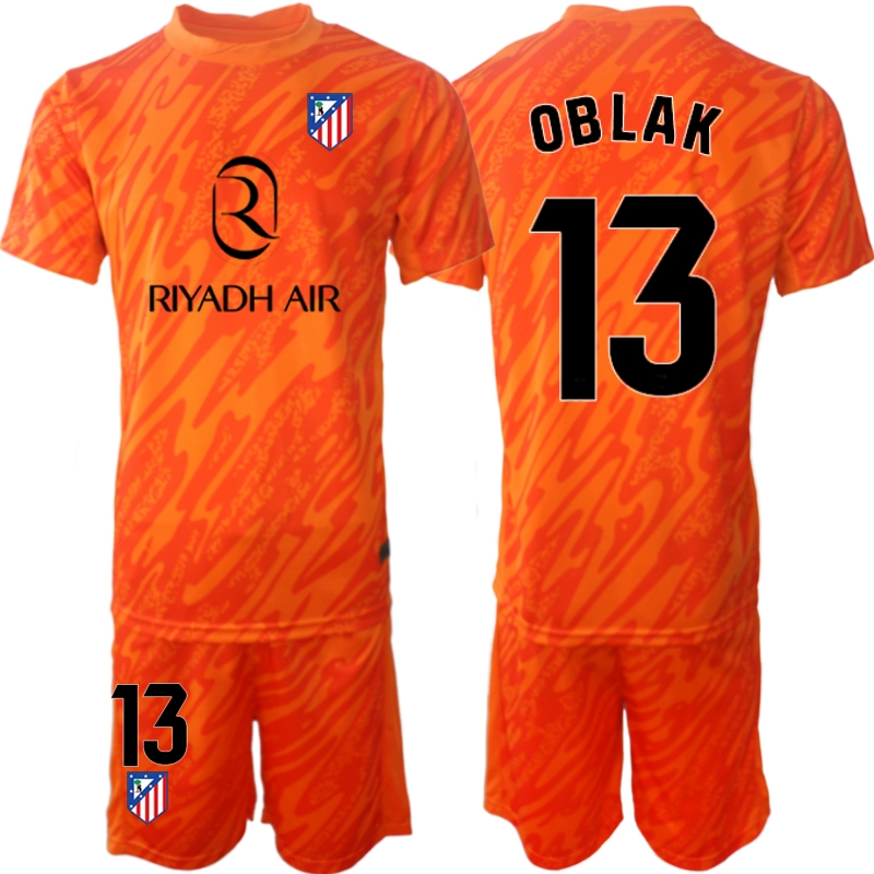 Atlético Madrid Målvakt Barn Fotbollströja 2024-25 Orange Jan Oblak 13 Kortärmad (+ Shorts) 1 Atlético Madrid Målvakt Barn Fotbollströja 2024-25 Orange Jan Oblak 13 Kortärmad (+ Shorts)