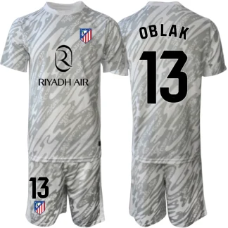 Atlético Madrid Målvaktsmatchställ för Barn 2024-25 Fankopia Jan Oblak #13 Kortärmad (+ Shorts)