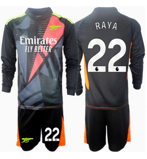 Köp Barn Arsenal Målvakt Tredjetröja 2024/25 David Raya #22 Fotbollsklädset Långärmad Tröja + Shorts Köp Barn Arsenal Målvakt Tredjetröja 2024/25 David Raya #22 Fotbollsklädset Långärmad Tröja + Shorts