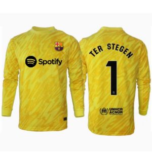 Köp Herr Barcelona Målvakt Bortatröja 2024/25 Ter Stegen #1 Långärmad Fotbollströjor