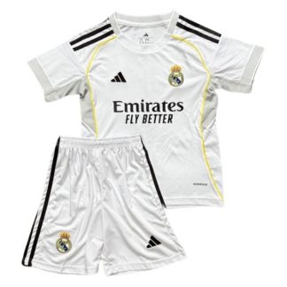 Köp Barn Fotbollströjor Real Madrid Hemmatröja 2025/26 Fotbollssats Kortärmad (+ Shorts)