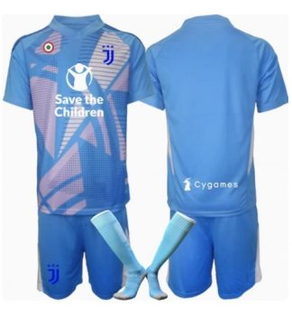 Köp Barn Juventus Målvakt Tredjetröja 2024/25 Fotbollsklädset Kortärmad Tröja + Shorts