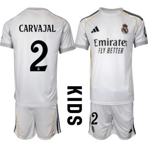 Köp Barn Real Madrid Hemmatröja 2025/26 Daniel Carvajal #2 Fotbollssats Kortärmad (+ Shorts)