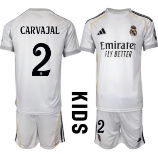 Köp Barn Real Madrid Hemmatröja 2025/26 Daniel Carvajal #2 Fotbollssats Kortärmad (+ Shorts)