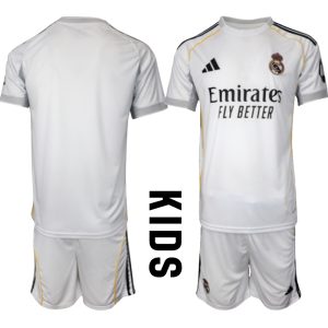 Köp Barn Real Madrid Hemmatröja 2025/26 Fotbollssats Kortärmad (+ Shorts)