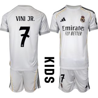 Köp Barn Real Madrid Hemmatröja 2025/26 Vinicius Junior #7 Fotbollssats Kortärmad (+ Shorts)