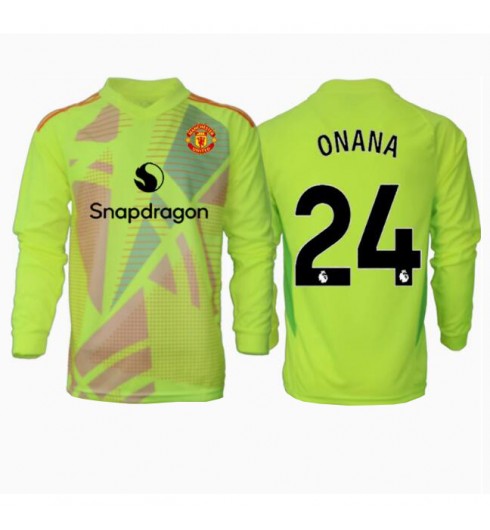 Köp Herr Manchester United Målvakt Bortatröja 2024/25 Andre Onana #24 Långärmad Fotbollströjor