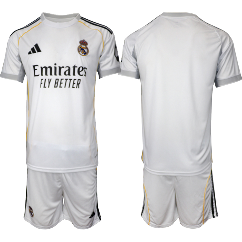 Köp Herr Real Madrid Hemmatröja 2025/26 Fotbollsmatchställ (kortärmad tröja + shorts)