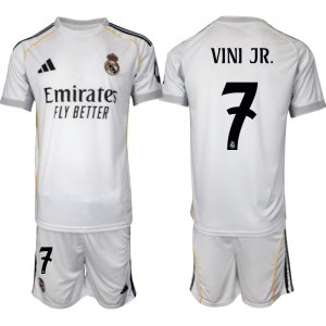 Köp Herr Real Madrid Hemmatröja 2025/26 Vinicius Junior #7 Fotbollsmatchställ (kortärmad tröja + shorts)