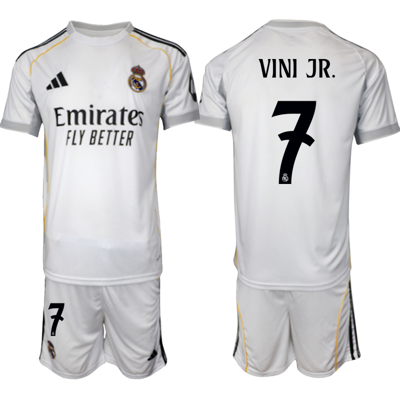 Köp Herr Real Madrid Hemmatröja 2025/26 Vinicius Junior #7 Fotbollsmatchställ (kortärmad tröja + shorts) 1 Köp Herr Real Madrid Hemmatröja 2025/26 Vinicius Junior #7 Fotbollsmatchställ (kortärmad tröja + shorts)