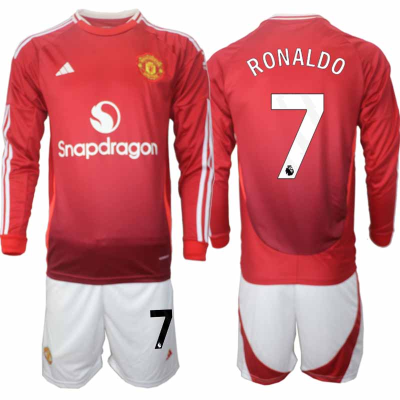 Köp Manchester United Herr Hemmatröja 2024/25 Cristiano Ronaldo 7 Fotbollsställ Långärmad (+ Shorts) 1 Köp Manchester United Herr Hemmatröja 2024/25 Cristiano Ronaldo 7 Fotbollsställ Långärmad (+ Shorts)