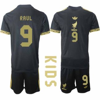 Köp Mexiko 2025 Gold Cup Fotbollströja Barn Raul Jimenez 9 Fotbollsklädset Kortärmad + Shorts