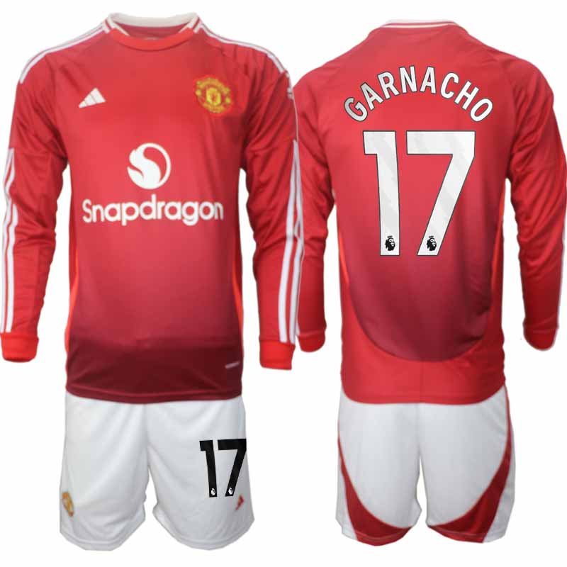 Köp Manchester United Herr Hemmatröja 2024/25 Garnacho 17 Fotbollsställ Långärmad (+ Shorts) 1 Köp Manchester United Herr Hemmatröja 2024/25 Garnacho 17 Fotbollsställ Långärmad (+ Shorts)