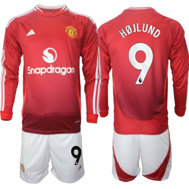 Köp Manchester United Herr Hemmatröja 2024/25 Rasmus Højlund #9 Fotbollsställ Långärmad (+ Shorts) 1 Köp Manchester United Herr Hemmatröja 2024/25 Rasmus Højlund #9 Fotbollsställ Långärmad (+ Shorts)