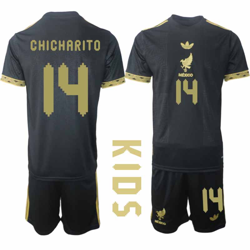 Köp Mexiko 2025 Gold Cup Fotbollströja Barn Chicharito 14 Fotbollsklädset Kortärmad + Shorts 1 Mexiko 2025 Gold Cup Fotbollströja Barn Chicharito 14 Fotbollsklädset Kortärmad + Shorts
