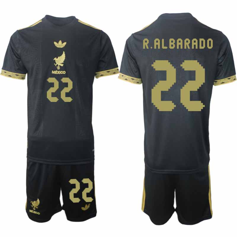 Köp Mexiko 2025 Gold Cup Fotbollströja Herr Roberto Alvarado 22 Fotbollsklädset Kortärmad + Shorts