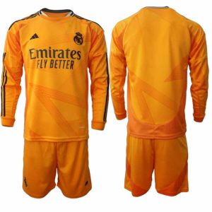 Köp Real Madrid Herr Bortatröja 2024/25 Fotbollsställ Långärmad (+ Shorts)