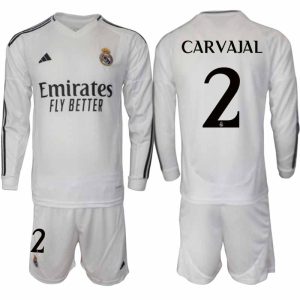 Köp Real Madrid Herr Hemmatröja 2024/25 Daniel Carvajal 2 Fotbollsställ Långärmad (+ Shorts)